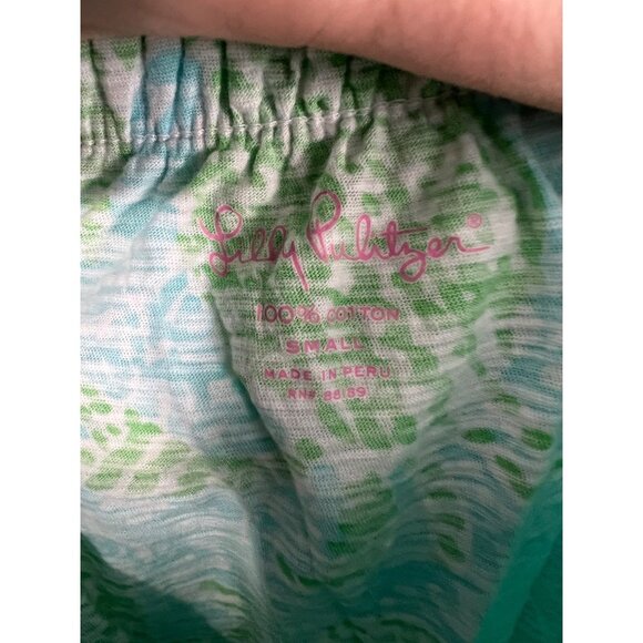 Lilly Pulitzer Blue with Green Crabs Sleeveless Top Size Small - Picture 3 of 4